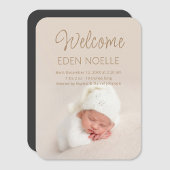 モダンエレガントScript Birth Announcement Photo マグネット