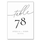 モダンエレガントScript Chicの結婚テーブル番号 テーブルナンバー (裏面)