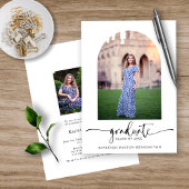 モダンエレガントScript Graduation Arch Photo 案内状