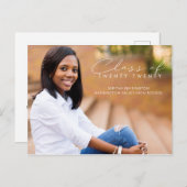 モダンエレガントScript Graduation Class of Photo 案内ポストカード (正面/裏面)