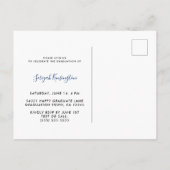 モダンエレガントScript Graduation Class of Photo 案内ポストカード (裏面)