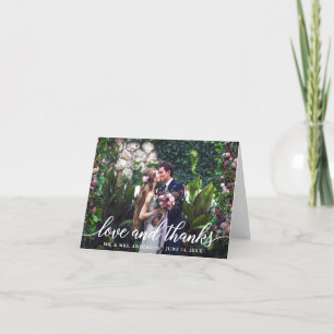 モダンエレガントScript Loveの結婚感謝してい Note サンキューカード