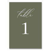 モダンエレガントScript Oliveの結婚テーブル番号 テーブルナンバー (裏面)