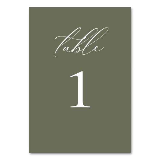 モダンエレガントScript Oliveの結婚テーブル番号 テーブルナンバー (裏面)