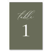 モダンエレガントScript Oliveの結婚テーブル番号 テーブルナンバー (正面)