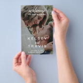 モダンエレガントScript Photo Budget結婚式 プログラム チラシ (ハンドル)