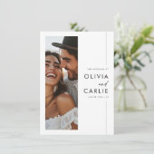 モダンエレガントScript Photo Budget結婚's 招待状 (スタンド正面)