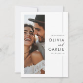 モダンエレガントScript Photo Budget結婚's 招待状 (正面)