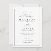 モダンエレガントScript Photo Budget結婚's 招待状 (正面)