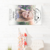 モダンエレガントScript Photo Overlay卒業 横断幕 (インサイチュ)