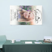 モダンエレガントScript Photo Overlay卒業 横断幕 (トレードショー)