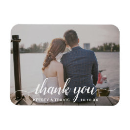 モダンエレガントScript Thank You Photo結婚's マグネット