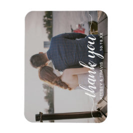 モダンエレガントScript Thank You Photo結婚's マグネット