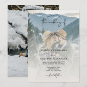 モダンエレガントScript Two Photo結婚's 招待状 (正面/裏面)