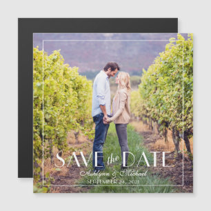 モダンエレガントSquare Wedding Save the Date マグネット招待状