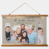 モダンエレガントTaupeと金ゴールドの追加 吊り下げ型タペストリー (正面)