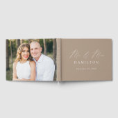 モダンエレガントTaupe写真結婚の ゲストブック (全面)