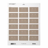 モダンエレガントTaupe Monogram差出人住所ラベル ラベル (フルシート)