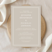 モダンエレガントTaupe Virtual結婚の 招待状