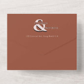 モダンエレガントTerracotta QRコー結婚ド オールインワン招待状 (裏面)