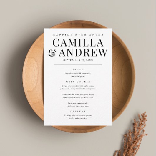 モダンエレガントTypeBlack and結婚 White メニュー