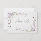 モダンエレガントWildflowers Meets Wedding RSVP (正面)