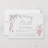 モダンエレガントWildflowers Meets Wedding RSVP (裏面)
