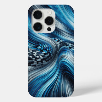 モダンエレクトリックブルーサイバー フロー フォンケース iPhone 15 PROケース