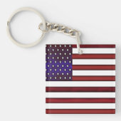 モダンエンボス米国国旗 キーホルダー (正面)
