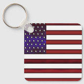 モダンエンボス米国国旗 キーホルダー (正面)