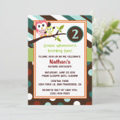 モダンオウルの誕生日招待状 招待状 (スタンド正面)