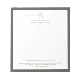 モダンオフィス ダークグレー 白 モノグラム 弁護士 ノートパッド