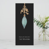 モダンオリジナルウォーター色ターコイズクリスマス シーズンカード (スタンド正面)