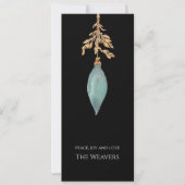 モダンオリジナルウォーター色ターコイズクリスマス シーズンカード (正面)