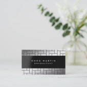 モダンオリジナルグレイ白ユニークトレンディークリエイティブ 名刺 (スタンド正面)