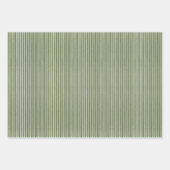 モダンオリーブグ素朴リーンストライプ ラッピングペーパーシート (正面)