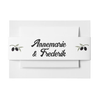 モダンオリーブグ結婚リーン 招待状ベリーバンド