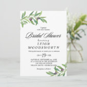 モダンオリーブブランチブライダルシャワー招待 招待状 (スタンド正面)