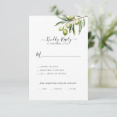 モダンオリーブブランチ・セーブ・ザ・デート 出欠カード (スタンド正面)