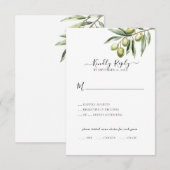 モダンオリーブブランチ・セーブ・ザ・デート 出欠カード (正面/裏面)