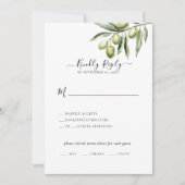 モダンオリーブブランチ・セーブ・ザ・デート 招待状 (正面)