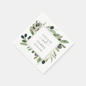 モダンオリーブブ結婚ランチ スタンダードカクテルナプキン (角)