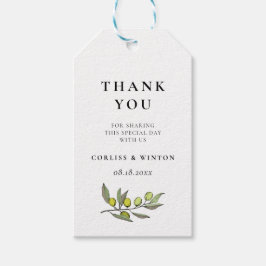 モダンオリーブ結婚枝 ギフトタグ