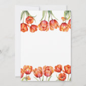 モダンオレンジのチューリップの花の幸せな母の日 招待状 (裏面)