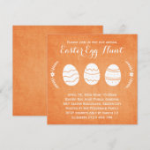モダンオレンジイースターエッグハントパーティー 招待状 (正面/裏面)