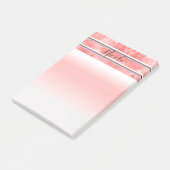 モダンオレンジコーラルウォーターストライプカラーパーソナライズされた ポストイット (アングル)