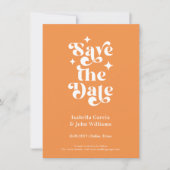 モダンオレンジタイポグラフィー写真Save The Date 案内状 (正面)