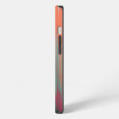 モダンオレンジピンクグリーン抽象芸術 iPhoneケース (左側面)