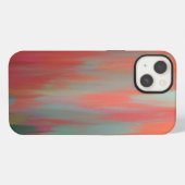 モダンオレンジピンクグリーン抽象芸術 iPhoneケース (裏面横)