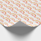 モダンオレンジ色の虹 ラッピングペーパー (角)